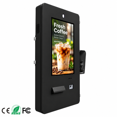 21,5-inch buitenwandmontage zelfbedieningsbestelkiosk IP65 waterdicht touchscreen voor restaurantmenuordering