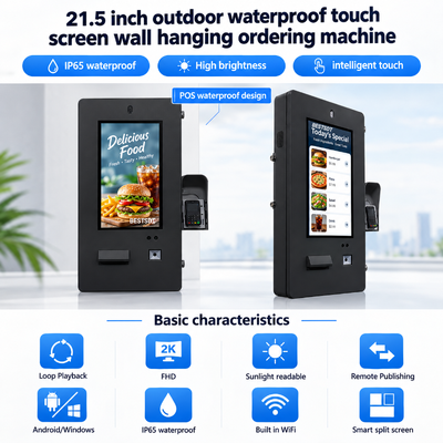 Multifunctionele zelfbedieningsbestelkiosk Betalingsprinter Scanner Camera Audiomoduleterminal