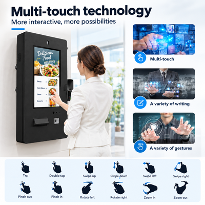 Multifunctionele zelfbedieningsbestelkiosk Betalingsprinter Scanner Camera Audiomoduleterminal