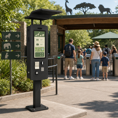 Buitenrestaurant zelfbestelkiosk 32 inch IP65 2500nits vloer staan voor terras eten