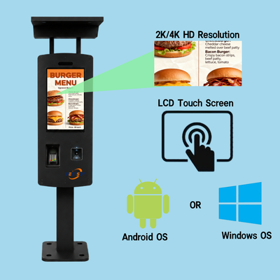 Buiten parkeerplaats betaalkiosk 32 inch IP65 2500nits vloerstand voor parkeerterminals