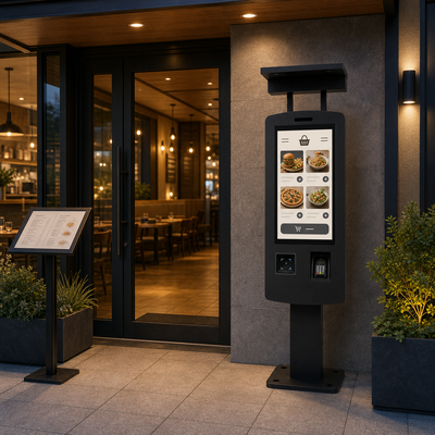 Buiten parkeerplaats betaalkiosk 32 inch IP65 2500nits vloerstand voor parkeerterminals