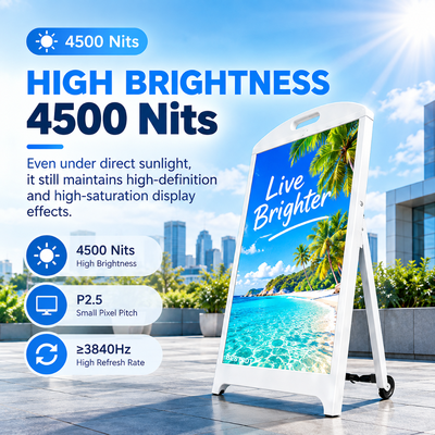 4500nits Hoge helderheid Outdoor LED Poster Display IP65 Zonlicht leesbaar digitaal bord