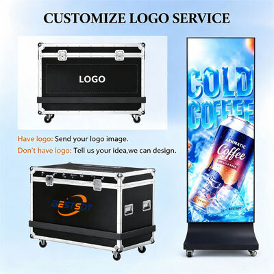 Portable Outdoor LED Poster Display 640x1920mm P2.0 Battery Powered Mobile Advertising Stand