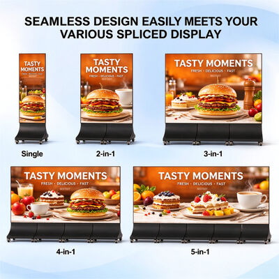 Outdoor LED Poster Display 640x1600mm P2.5 4500nits IP65 Weatherproof Advertising Screen