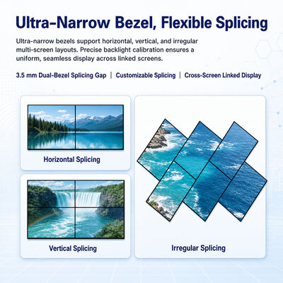 46-85 Inch Ultra Narrow Bezel 4K LCD Video Wall Splicing Display 500nits 0.88mm